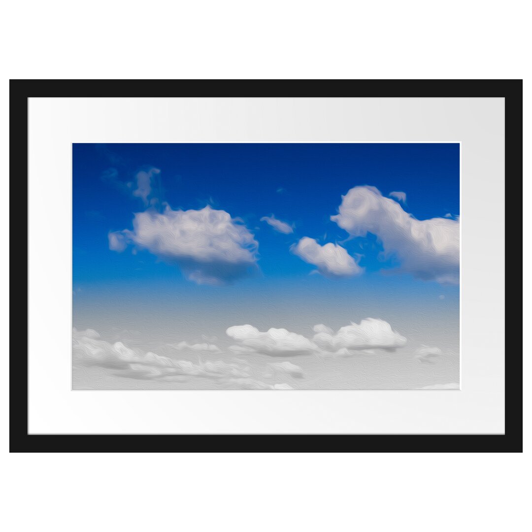 Gerahmtes Poster Schäfchenwolken an Blauem Himmel