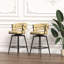 Tabouret de bar brun en cuir technique de 28 po (de 4). Tabouret de comptoir rembourré et pivotant à 360 ° pour construction de bar, d'îlot de cuisine, de café, de restaurant, de rotatif à 360 °, base en métal robuste,