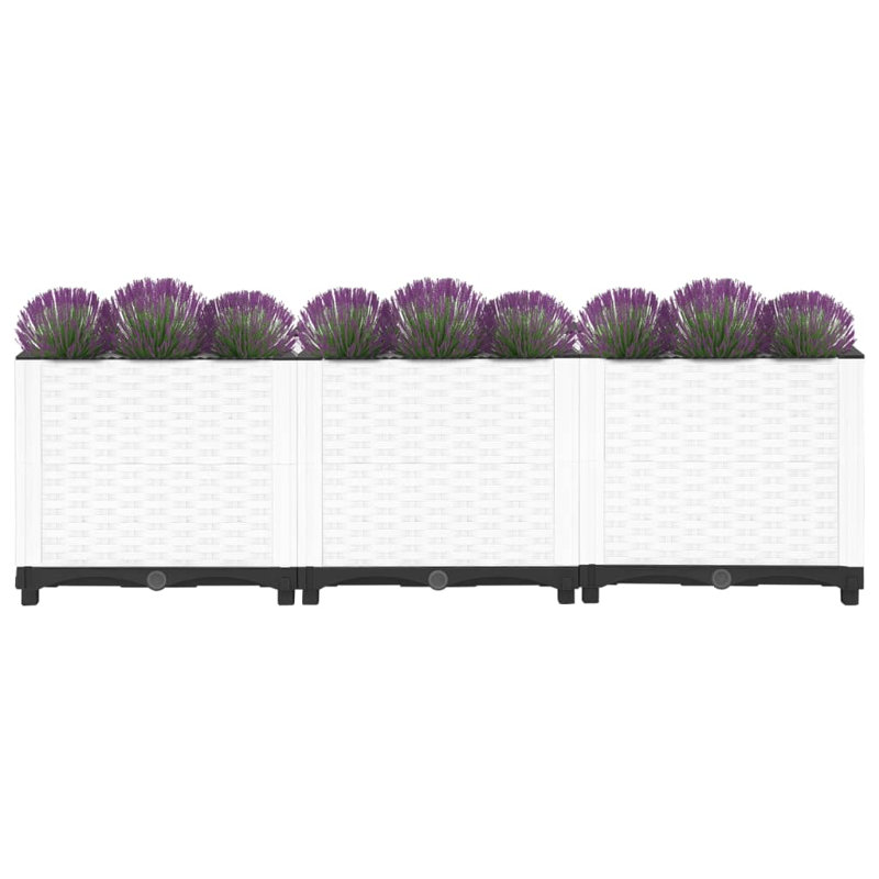 Ronks Planter, 23cm H x 80cm W x 40cm D, White