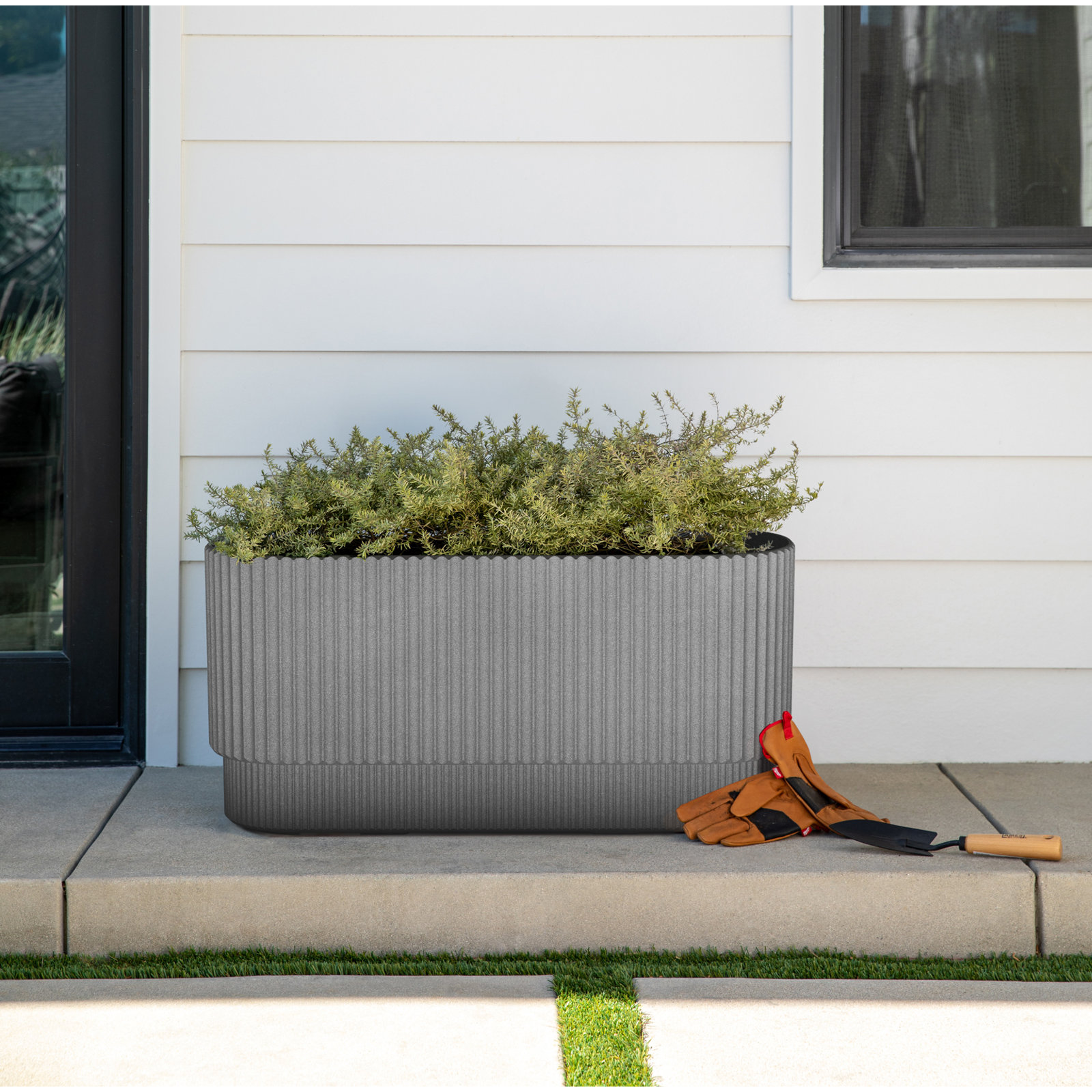 Demi 30" Planter Box, Gray, 2