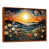 Toile avec cadre flottant brun