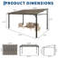 Pergola murale robuste 10 po x 14 pi Lean to Gazebo avec toit rigide en polycarbonate anti-UV de 6 mm et bases de poteaux pré-percées
