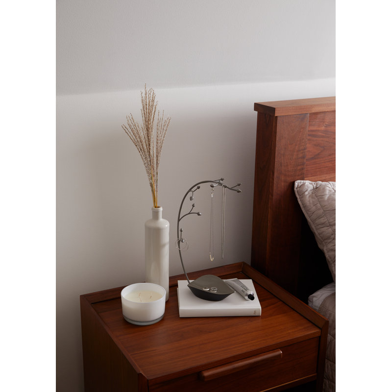 Gun Metal Orchid Jewelry Stand with Leaf Dish