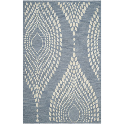 Tapis géométrique en laine touffeté à la main Bowers