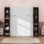 Grand lit escamotable mural avec deux armoires pliables-114772145