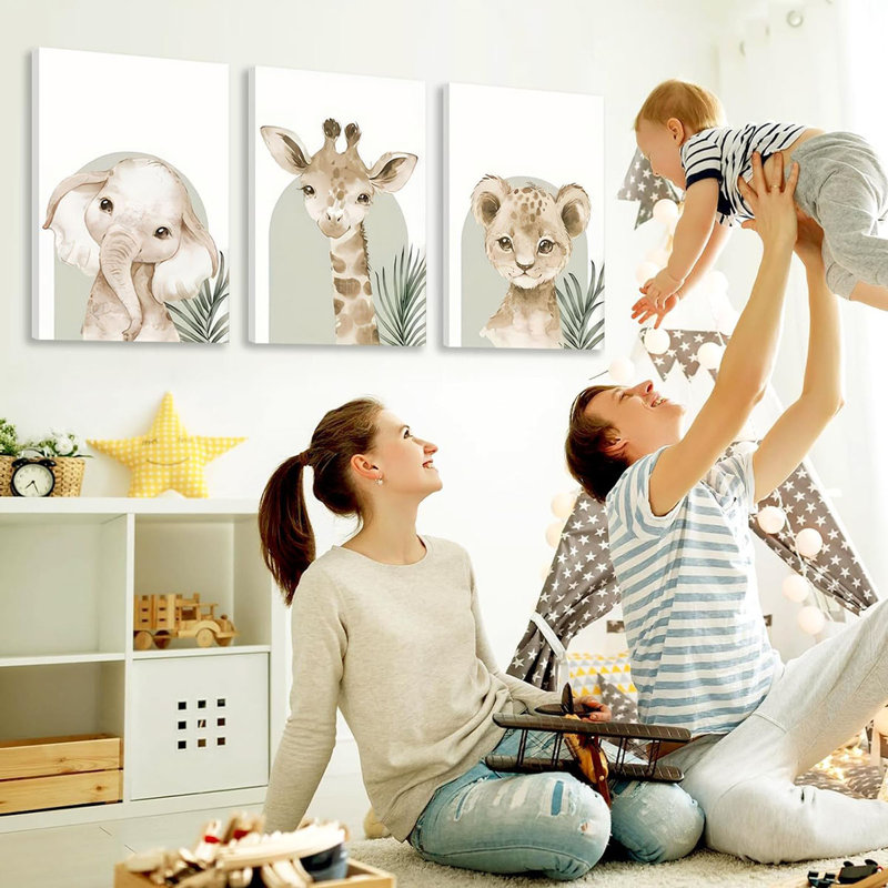3 Piece Wrapped Canvas Print, 40 cm H x 90 cm W