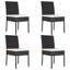 Aaila 4 - Person Patio Dining Set with Rectangular Table , Cushions Included-811375042-811375041