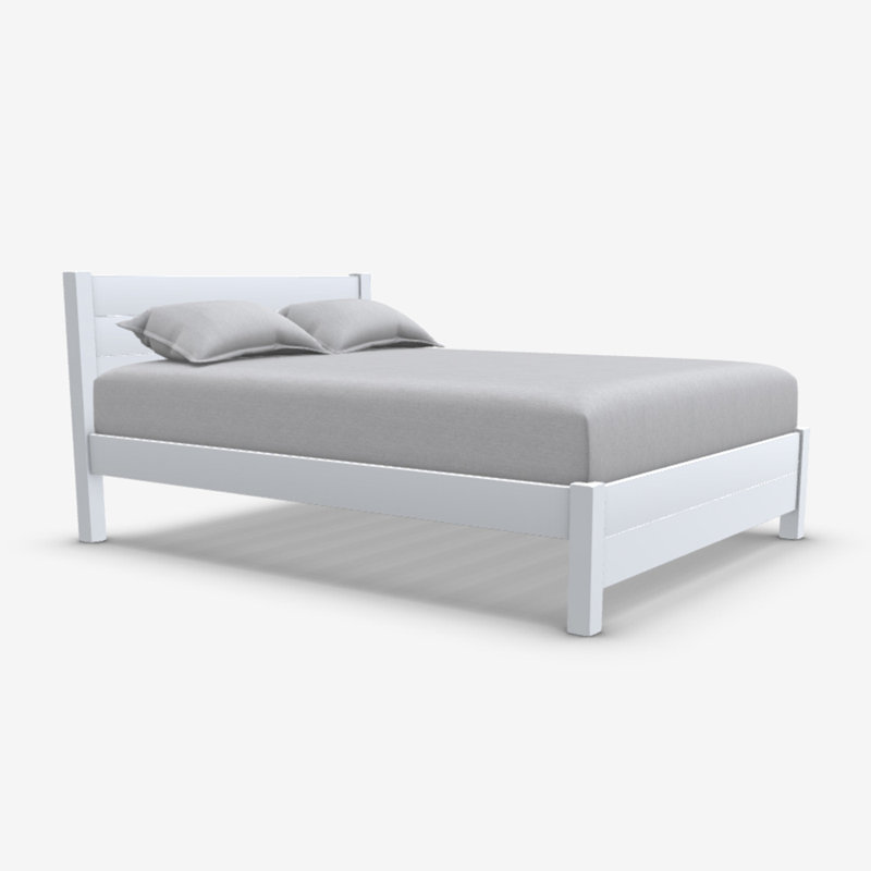 Edgecumbe Solid Wood Bed, Kingsize (5'), White