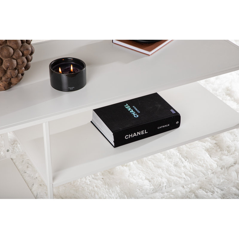 Febiya Frame Coffee Table with Storage, White