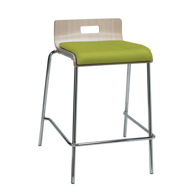 Jive Stool, Natural Back, Green Apple Vinyl, Counter Stool (25” Seat Height)