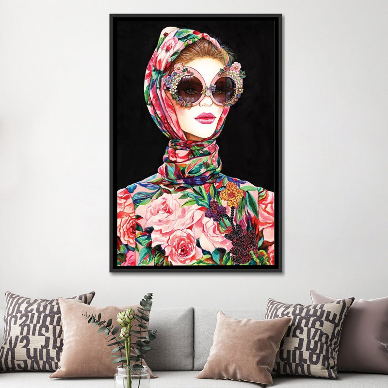 «Bella DG», impression sur toile, Toile avec cadre noir, Pas de tapis, H 48 po x l 32 po x P 1,5 po