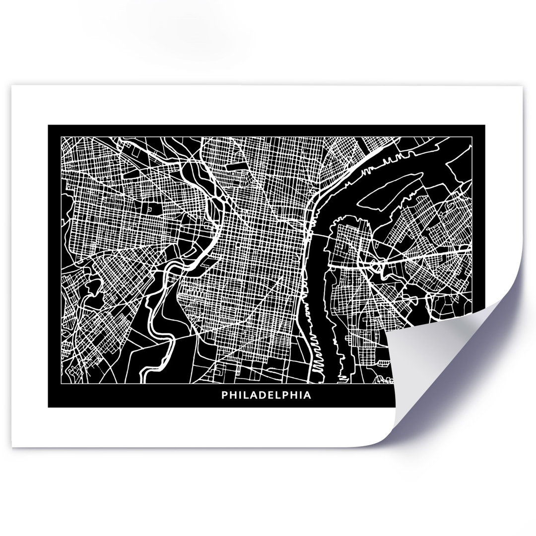 Grafikdruck Stadtplan von Philadelphia