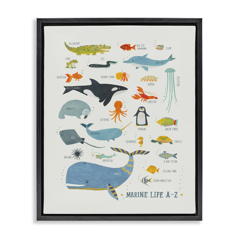 "Marine Life" par ABC Chan, Cadre flottant gris lustré, H 21 po x l 17 po