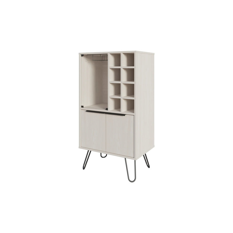 Bar Cabinet with Glass Rack and Wine Storage