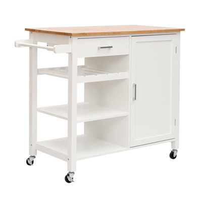 Whitman Solid Wood Top Kitchen Cart
