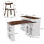 Ensemble de table en bois 3 pièces, table extensible et rotative avec tiroirs, armoire à porte en verre et 2 chaises en bois-1659922564
