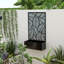 Écran d'intimité en métal avec lit de jardin surélevé, panneau d'intimité et boîte à fleurs, mural ou autoportant, noir