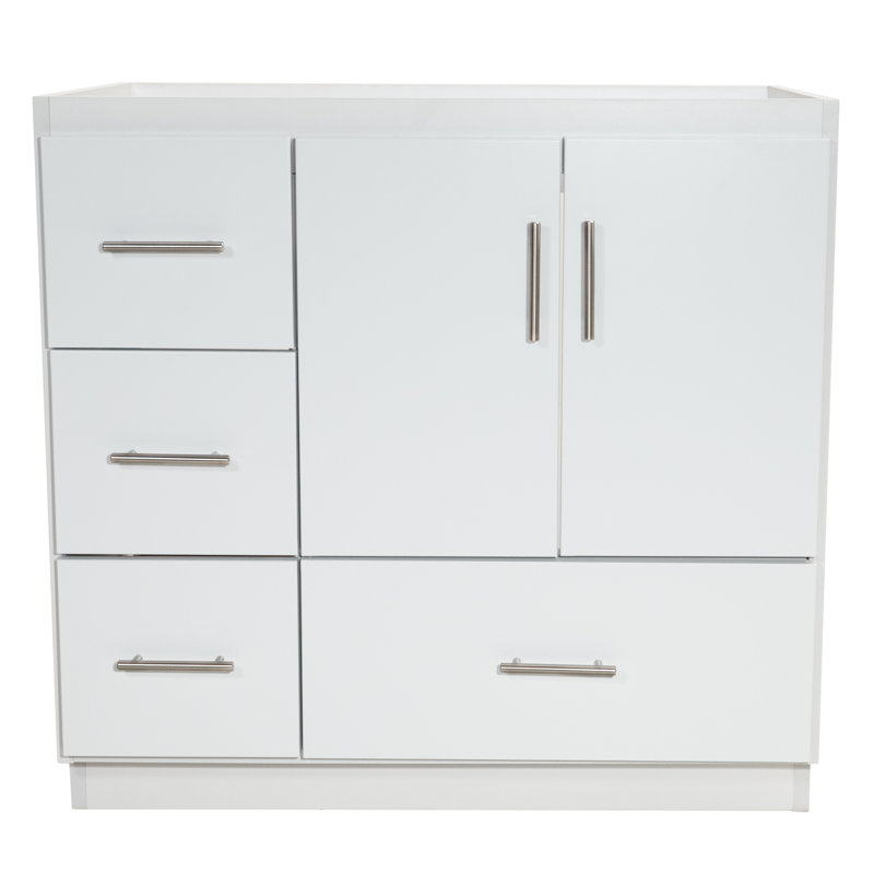Base de meuble-lavabo simple 36 po Simplicity seulement, Blanc satiné