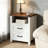 Set of 2 Farmhouse Nightstands with Charging Station & USB-C, 18" Wide 2 Drawers Wood Bedside Table with Open Shelf, White & Walnut-803896268-803896271