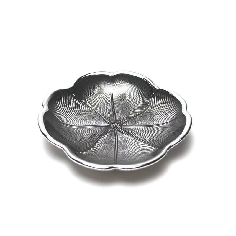 Quadrifoglio Glass Decorative Tray, Ice Gray