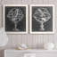 Armillary Sphere on Charcoal I - Ensemble de 2 peintures sur toile encadrées-794708456-794708459