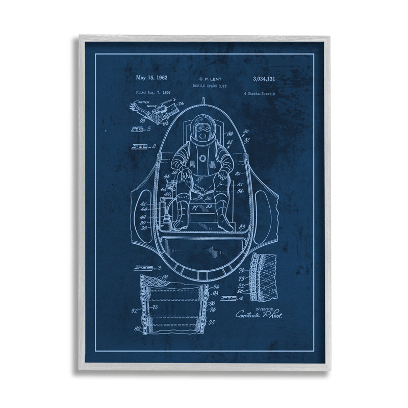 Plan de l'astronaute rétro Space Explorer, H 20 po x l 16 po, Estampe numérique Farmhouse