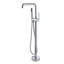 Robinet de baignoire autoportant avec douche à main -. . Fabrication en métal solide pour la longévité. Nettoyage complet du corps entier. Style contemporain et compact. 6,22 po de largeur,