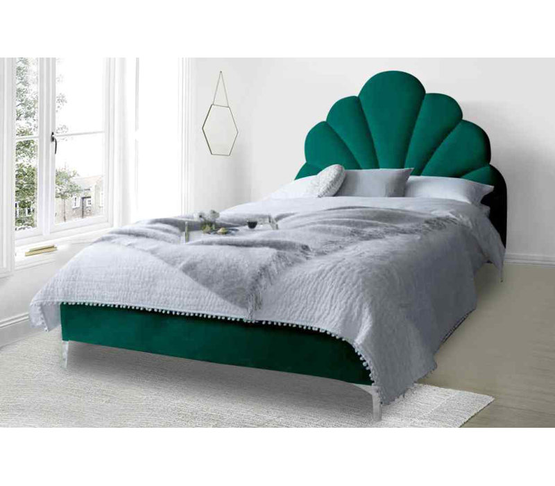 Upholstered Bed, Single (3'), Green