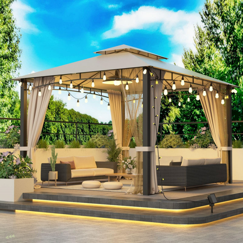 Pavillon de jardin en métal 10X12 Soft Top