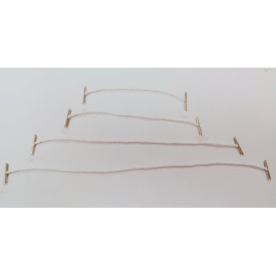 6" Dual-End White Cotton Cord Barbed Cord Band with Metal Barbs 100 Pieces