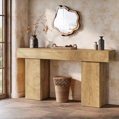 63-Inch Long Console Table,Wooden Rectangular Entryway Table
