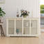 Armoire de rangement pour cuisine avec porte en verre - blanc-1522084638