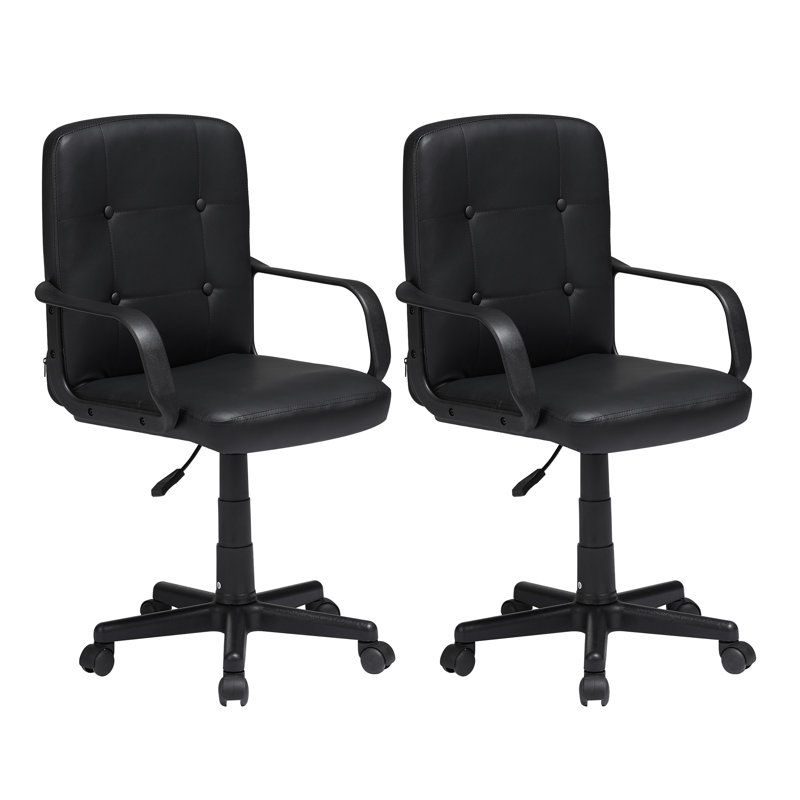 Ensemble de 2 fauteuils de bureau Krishen, Noir
