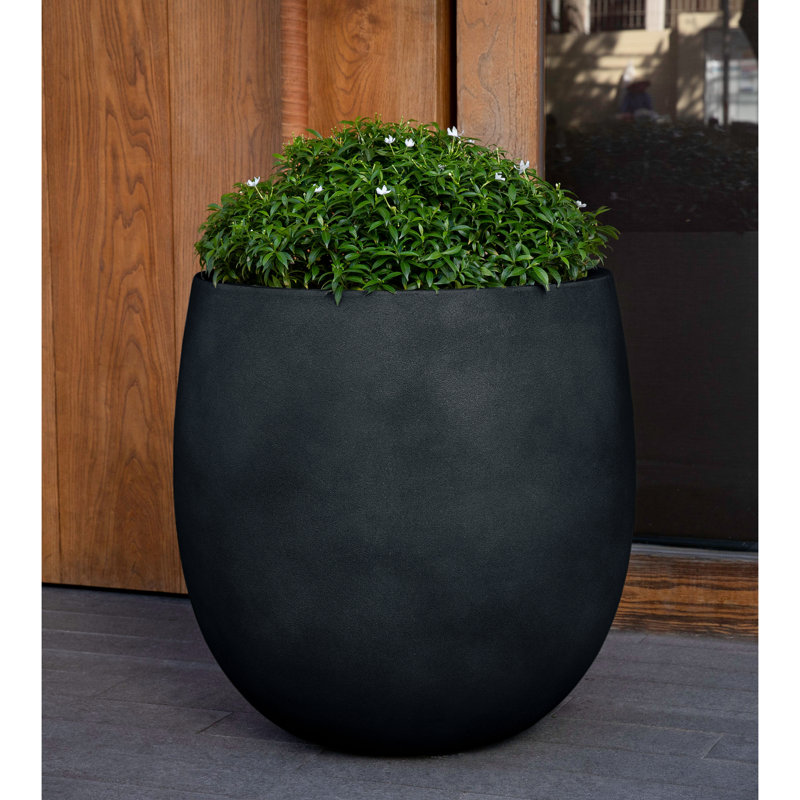 Guilford Planter, 16.75" H x 16.75" W x 16.75" D, Onyx Black Lite