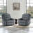 Ameiah Upholstered Dark Gray Corduroy Manual Push Back Recliner Chair with Wingback-919414066
