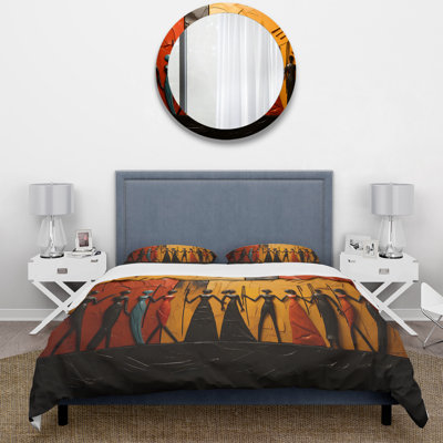 Geography Comforter Set 4 Pcs - African Tribal Rhythms VIII Comforter Bedding Set