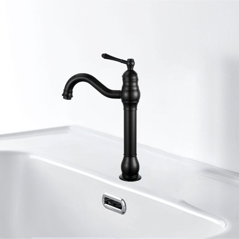 Heritage 360° Single-Handle Vessel Faucet With Pop-Up Drain, Matte Black