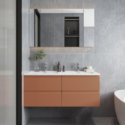 Meuble-lavabo flottant 48 po avec lavabo et quatre tiroirs 48 po