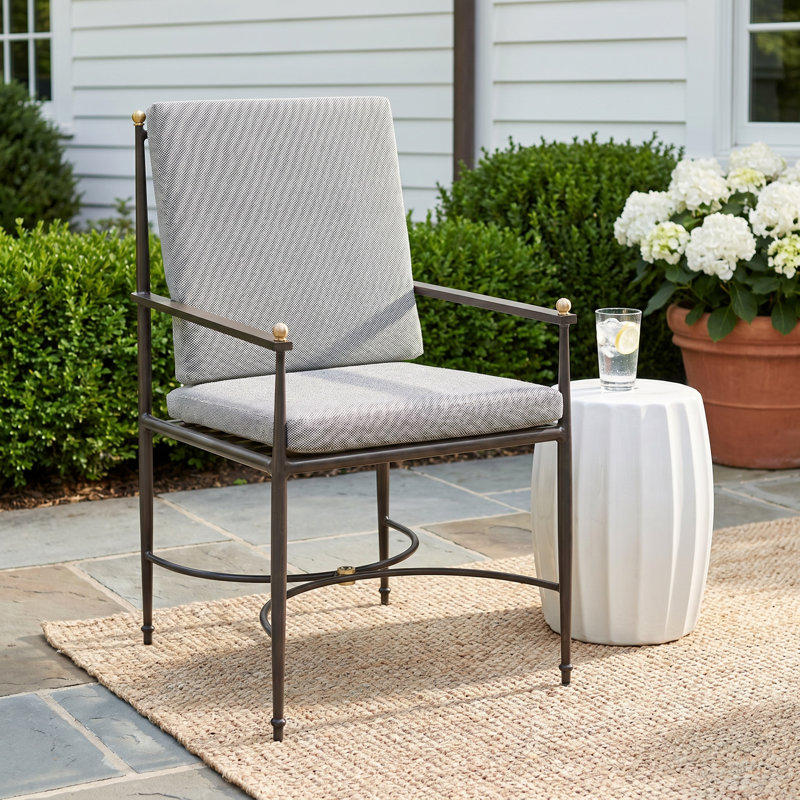 Chaise de patio avec coussins Roma, Welt, Cabana brume rayée