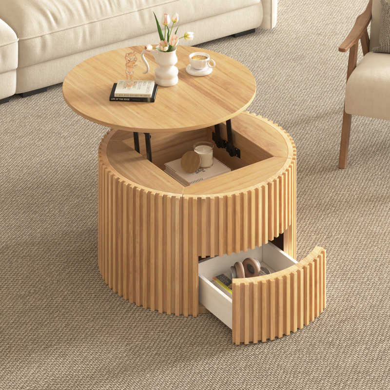 Table basse à plateau relevable VIBE Haus, Light Brown
