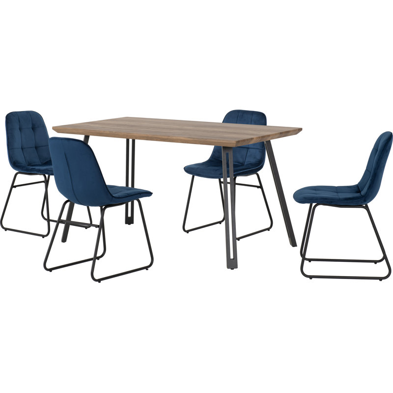 Catrinel 4 - Person Dining Set, Saphire Blue