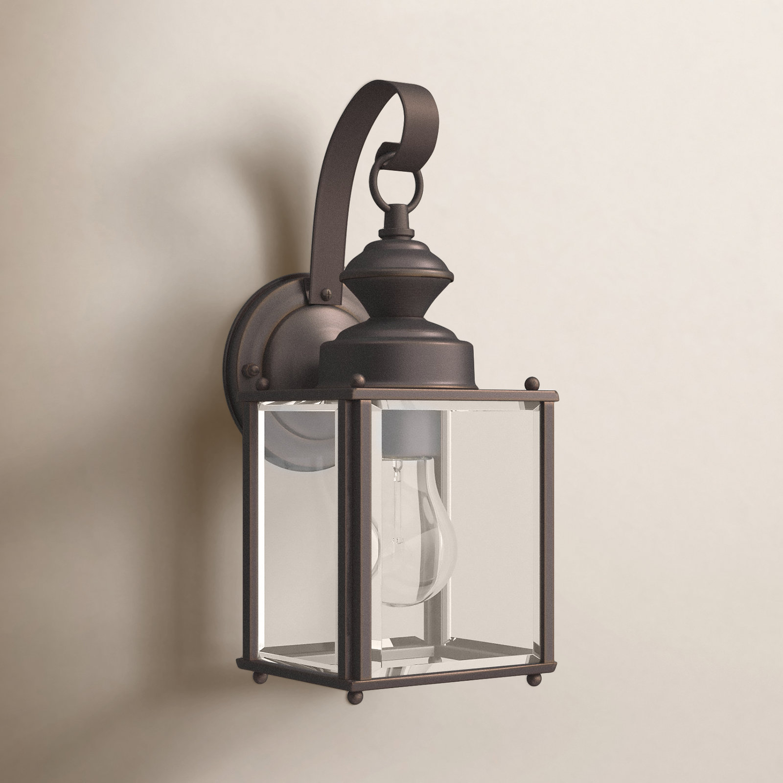 Tiernan Aluminum Wall Light, Antique Bronze, 12.5"H x 5.25"W x 5.75"D