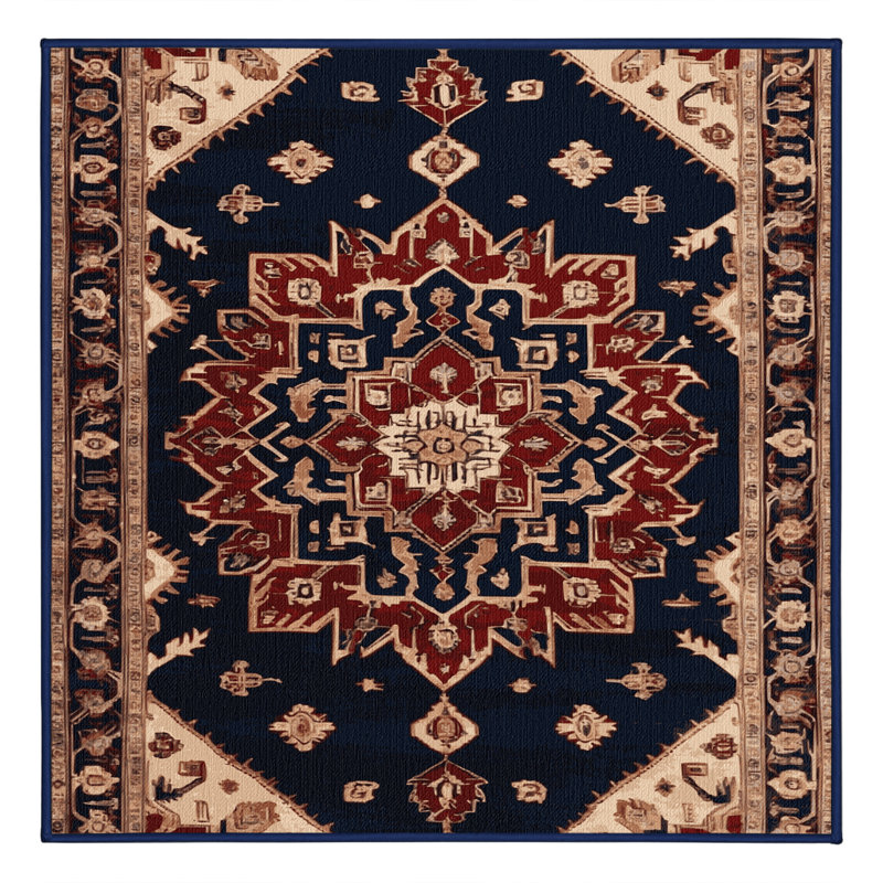 Tapis mauve lavable à la machine, Carré 7 pi