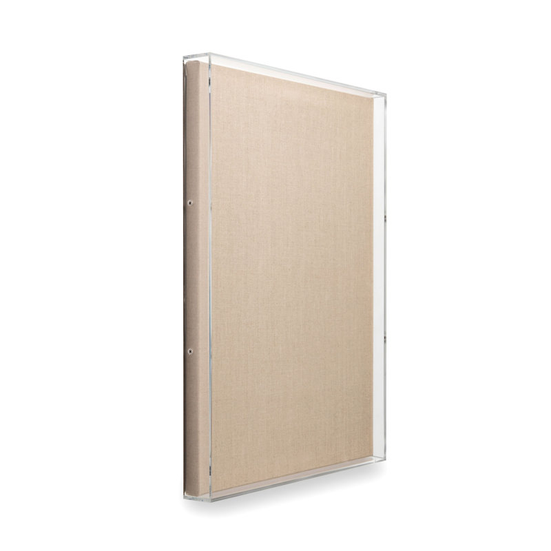 Boîte-cadre moderne en acrylique avec toile de lin profondeur 2 po | Qualité UV, L 18 po x H 24 po