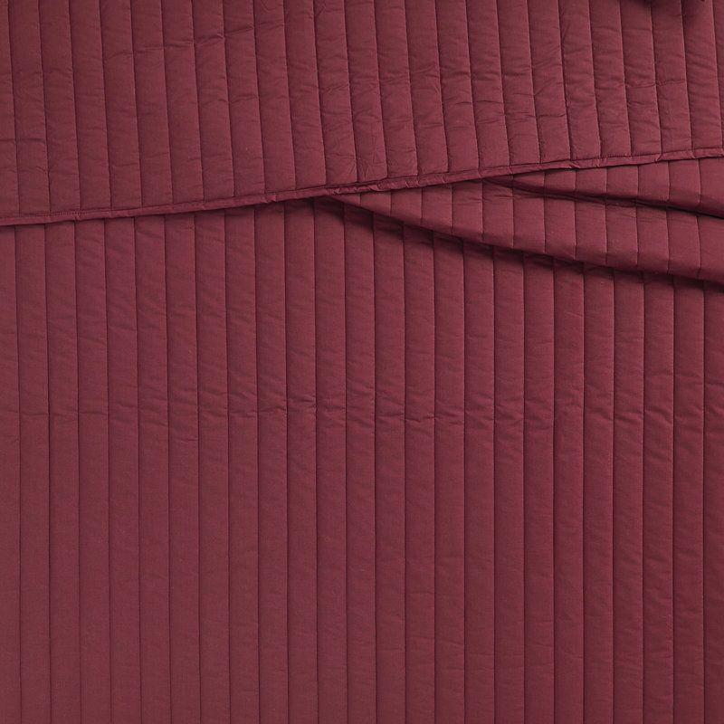Burgundy Cotton Twin Quilt Set with Sham