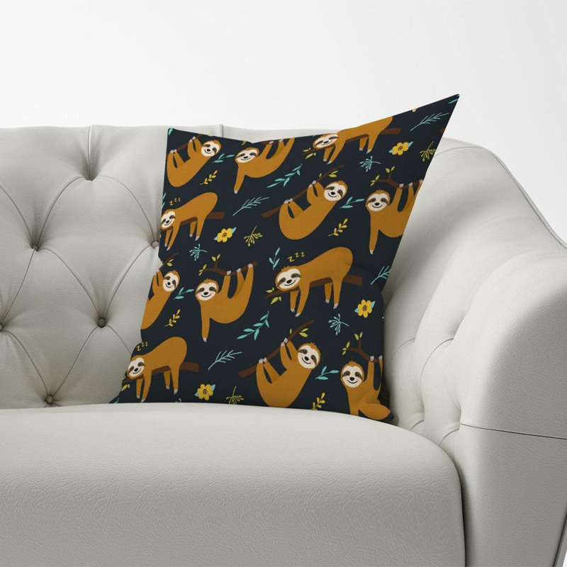 Comanche CUTE SLOTHS Square Throw Cushion