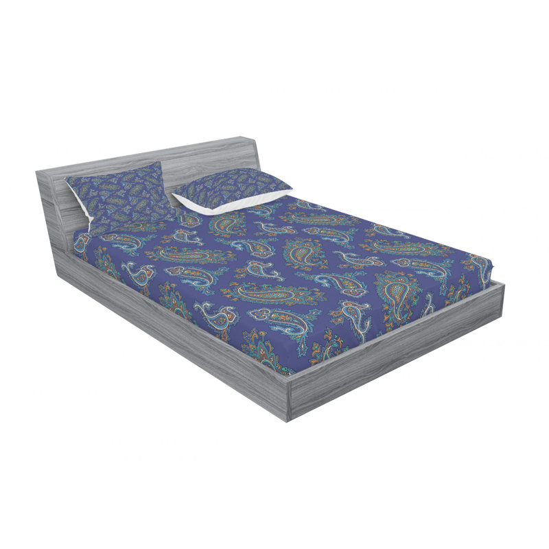 Microfiber Floral Sheet Set, Queen, Paisley 6