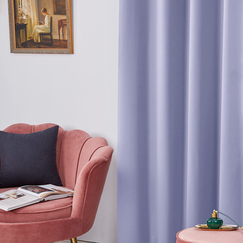 Thermal Insulated Room Darkening Grommet Curtain Panels (Set of 4), 42" W x 63" L, Light Purple