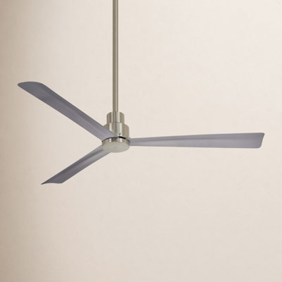 52" Simple 3 - Blade Outdoor Standard Ceiling Fan with Remote Control