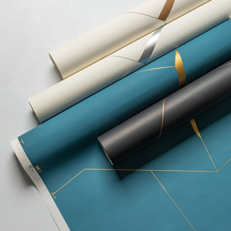 Boheme II 15' L x 54" W Wallpaper Roll, Teal/Yellow